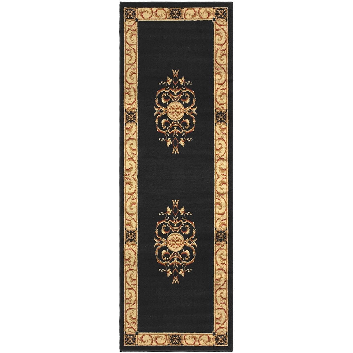 MidnightBloom Medaillon Teppich | Mitternachtsblau & Floral | Eleganz für Wohnzimmer & Schlafzimmer