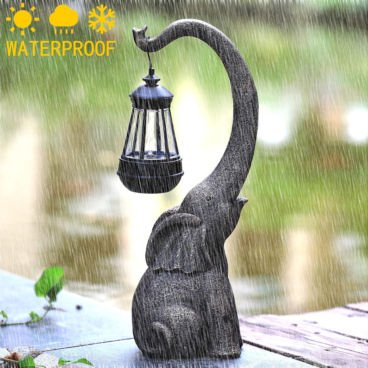SolarElegance Solar Gartenlampe Enchanted Elephant | Stimmungslicht für Außen | Umweltfreundlich | Garten Deko Lampe