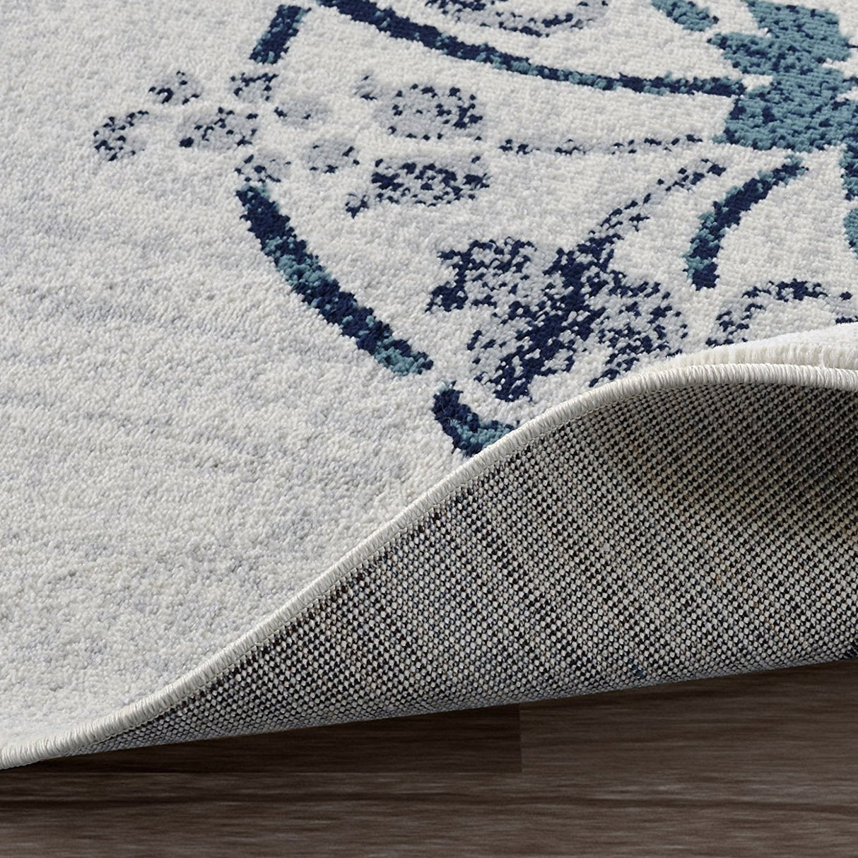 BeigeHaven Teppich | Design in Beige, Navy, Türkis & Grau | Pflegeleicht & Modern | Perfekt für Wohnzimmer & Flur