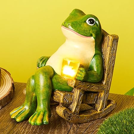 FroGlow LED Gartenfroschlampe | Solarbetrieben | Wetterfest | Dekorative Gartenbeleuchtung