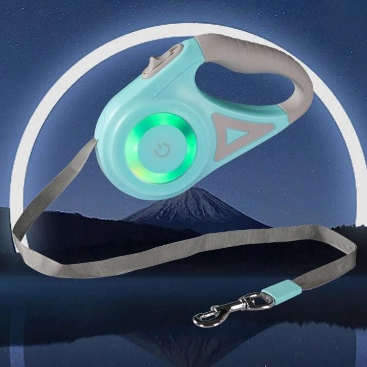 GlowPaw LED Rollleine für Hunde | Beleuchtete, einziehbare Leine | Ergonomisch & Sicher | Für Abendspaziergänge
