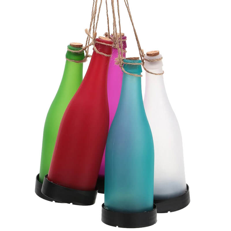 LuminoBottle LED Lichter | 5-teiliges Solar-Set | Flaschenlichter für Outdoor-Deko | Hängende Beleuchtung