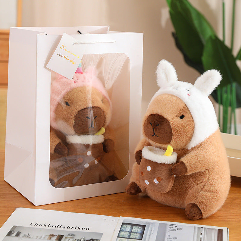 CuddleCapy Kuschelpuppe Plüsch | Capybara & Hase Design | Weiches Kuscheltier in Verschiedenen Stilen & Größen
