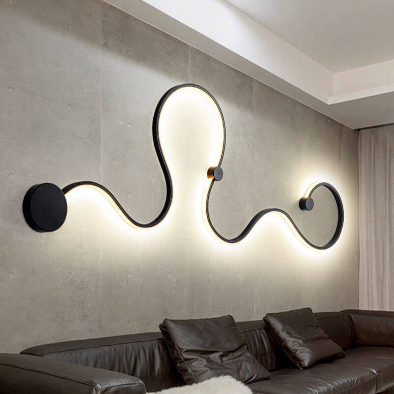 Serpenta Moderne LED Wandlampe | Aluminium | Geschwungenes Design | Dimmbar | Stilvolle Beleuchtung