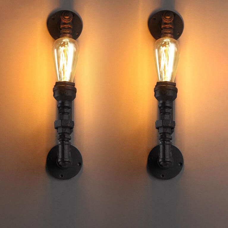 RustikLume Industrial Wandleuchte | Retro-Design | Pipe-Style Lampe | Wandbeleuchtung für Zuhause