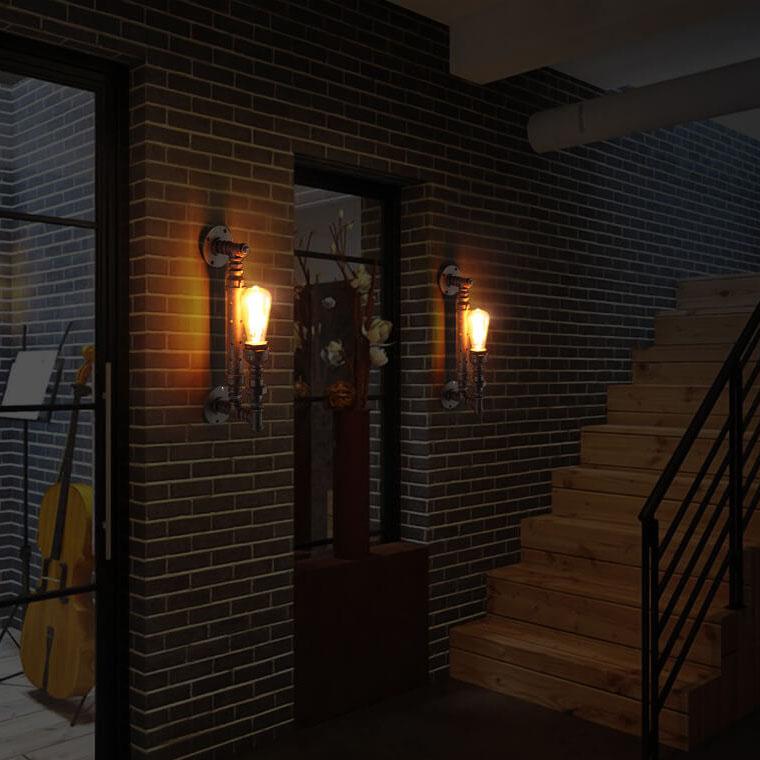 RustikLume Industrial Wandleuchte | Retro-Design | Pipe-Style Lampe | Wandbeleuchtung für Zuhause