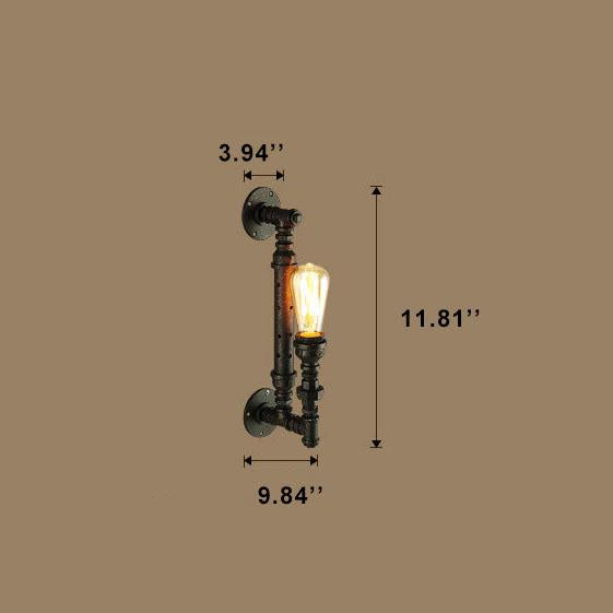 RustikLume Industrial Wandleuchte | Retro-Design | Pipe-Style Lampe | Wandbeleuchtung für Zuhause