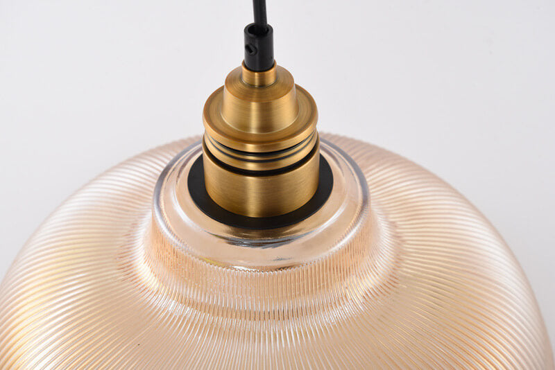 LumoStria Pendelleuchte | Streifenglas | 1-flammig | Vintage-Design für stilvolle Beleuchtung