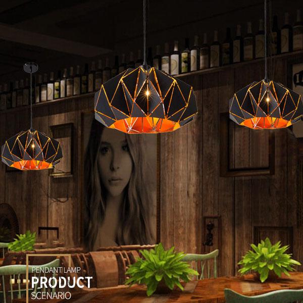 Diamora Vintage Pendelleuchte | Geometrisches Diamant-Design | Wrought Iron | Industrial Stil