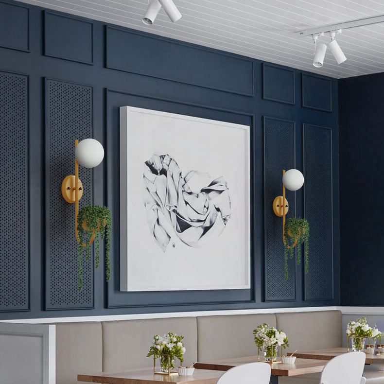 SphereBox Wandlampe mit Aufbewahrungsbox & Pflanzentopf | Dekorative Wandbeleuchtung | 1-flammig