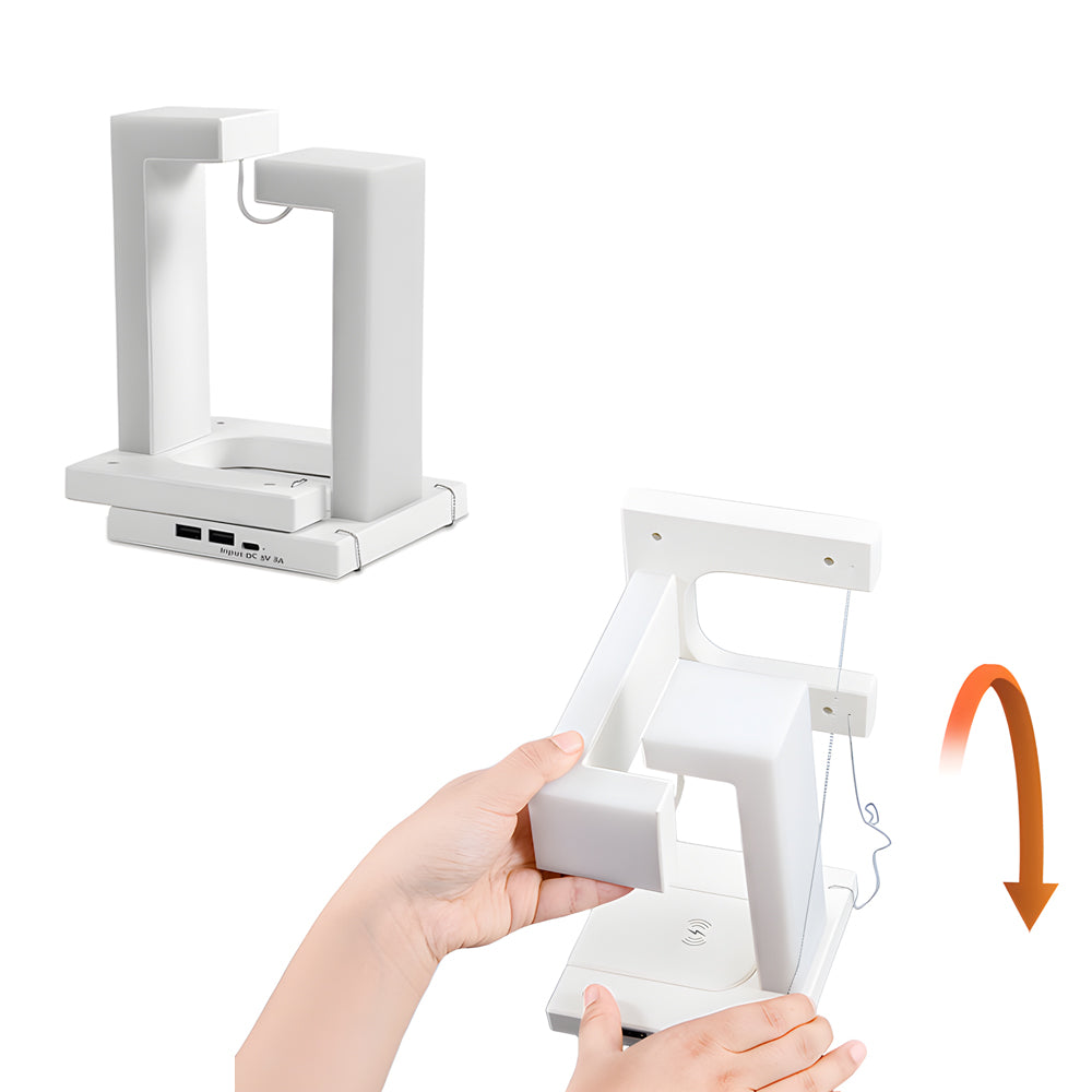 LevityLux Anti-Gravitations Tischlampe | LED Beleuchtung | Kabelloses Laden & USB | Modernes Design