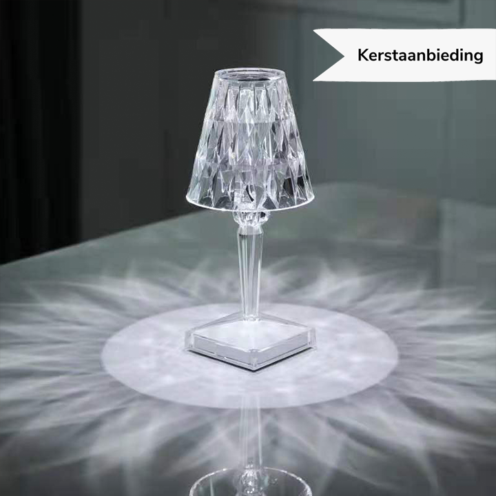 LuxeCrystal Premium LED Tischlampe | Kabellos | Dimmbare Kristallbeleuchtung | Stimmungslicht & Dekoration