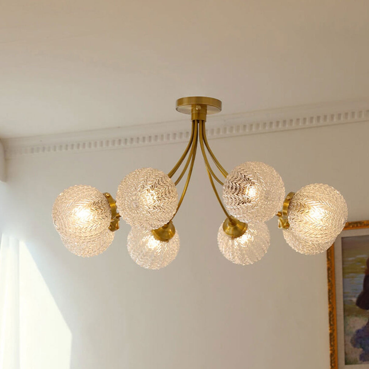 Astriona Sphere LED Deckenleuchte | Sphärische Glaslampenschirme | 6/8 Flammen | Flush Mount