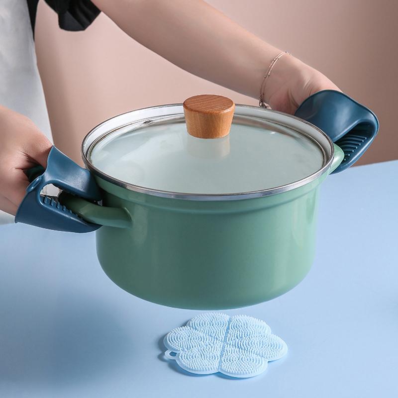 SafeGrip Küchen-Verbrennungs-Schutz Set | Heiße Plattengreifer & Edelstahl-Schüsselclip & Silikonhandschuhe | Hitzebeständiges Küchenzubehör