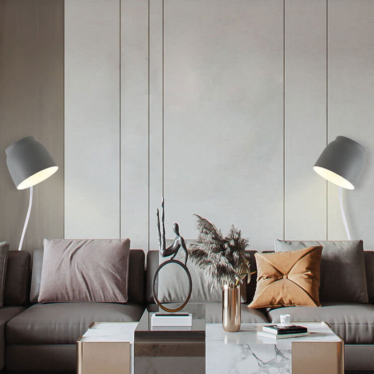 LumaTube Nordic Wandlampe | Drehbares Zylinderdetail | Minimalistisches Design | LED Wandleuchte