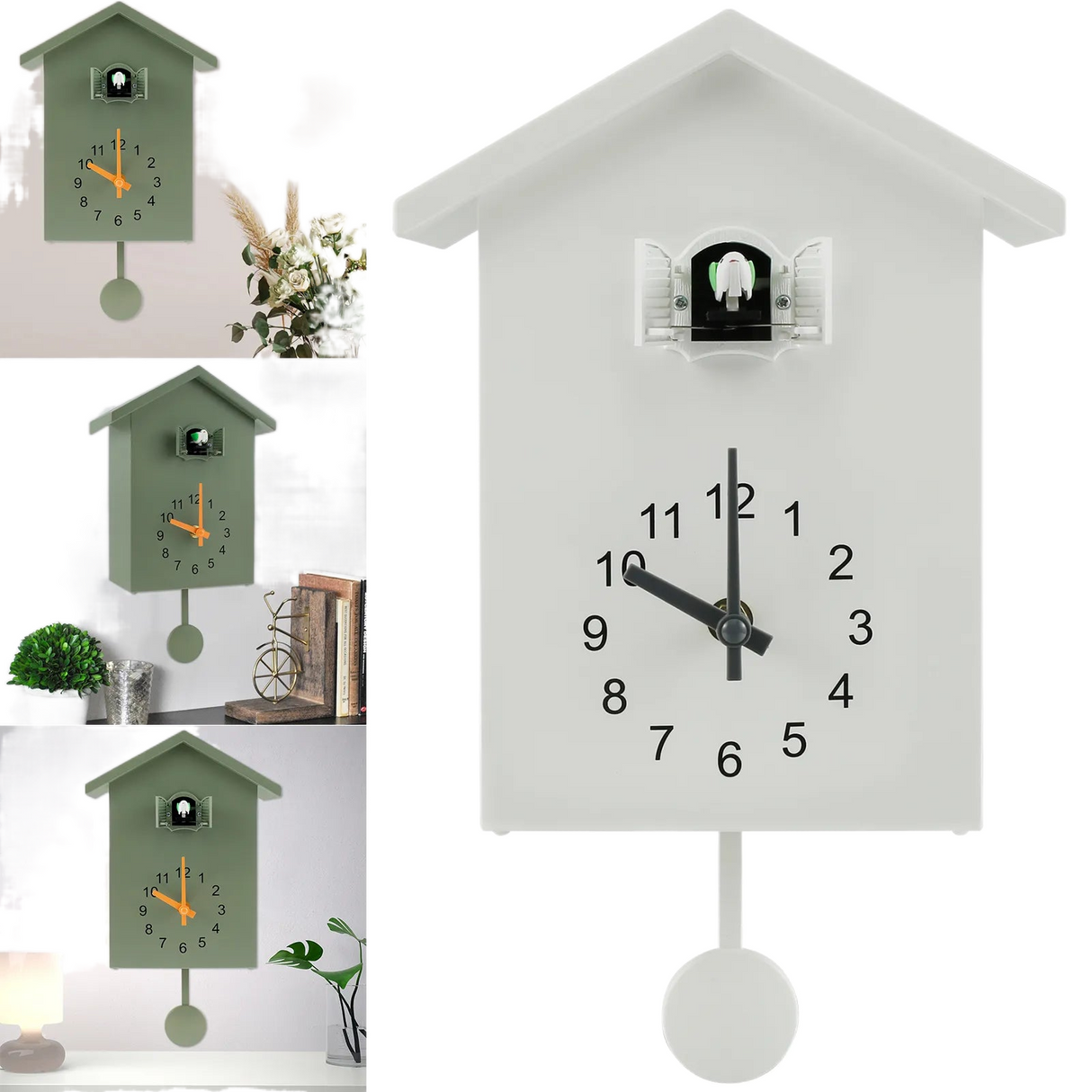 CuckooCharm Kuckucksuhr | Batteriebetrieben | Pendel & Vogelhaus Design | Dekoration für Wohnzimmer & Küche