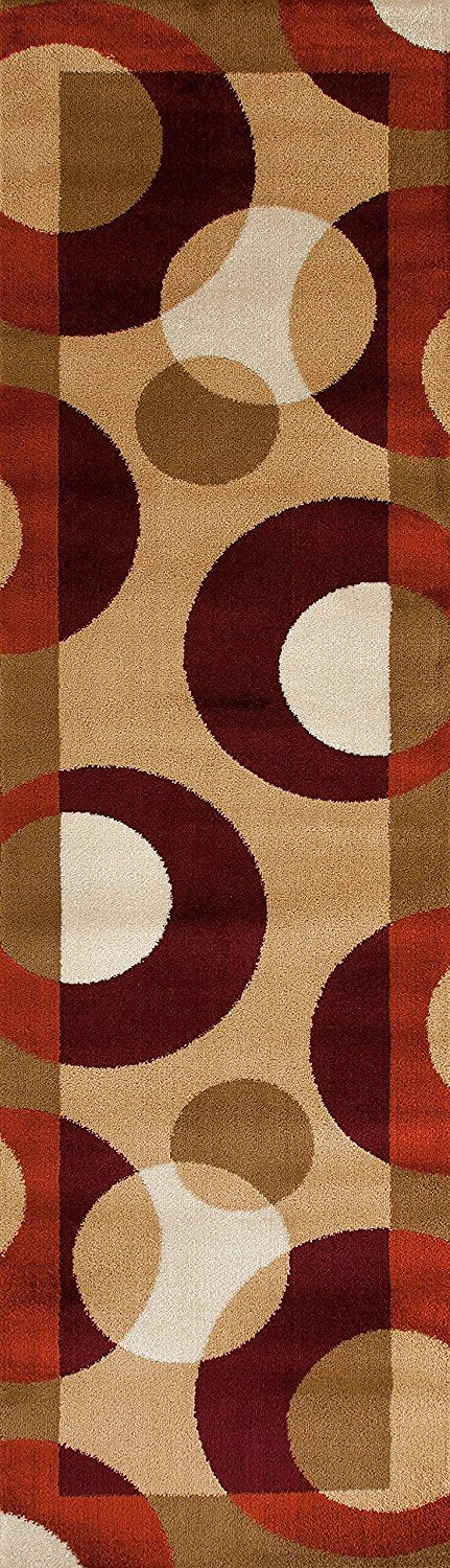 ColorLoom Modern Kreise Teppich | Mehrfarbig & Weich | Pflegeleicht | Wohnzimmer & Schlafzimmer