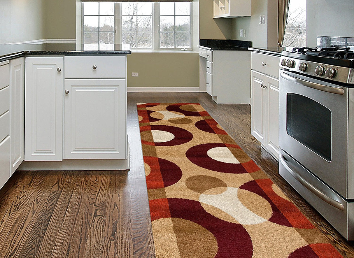 ColorLoom Modern Kreise Teppich | Mehrfarbig & Weich | Pflegeleicht | Wohnzimmer & Schlafzimmer