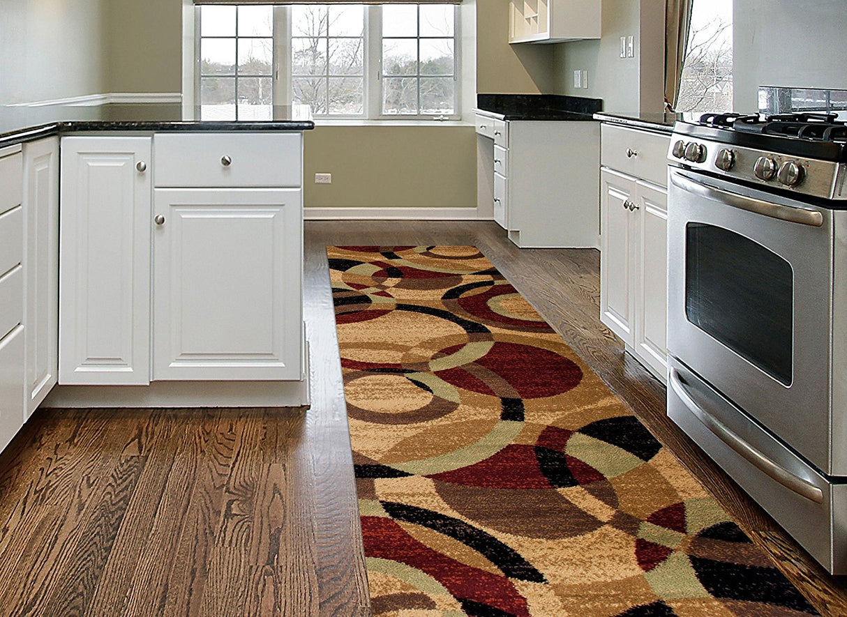 CircleHaven Luxe Teppich | Mehrfarbige Kreise | Weich & Pflegeleicht | Wohnzimmer & Schlafzimmer