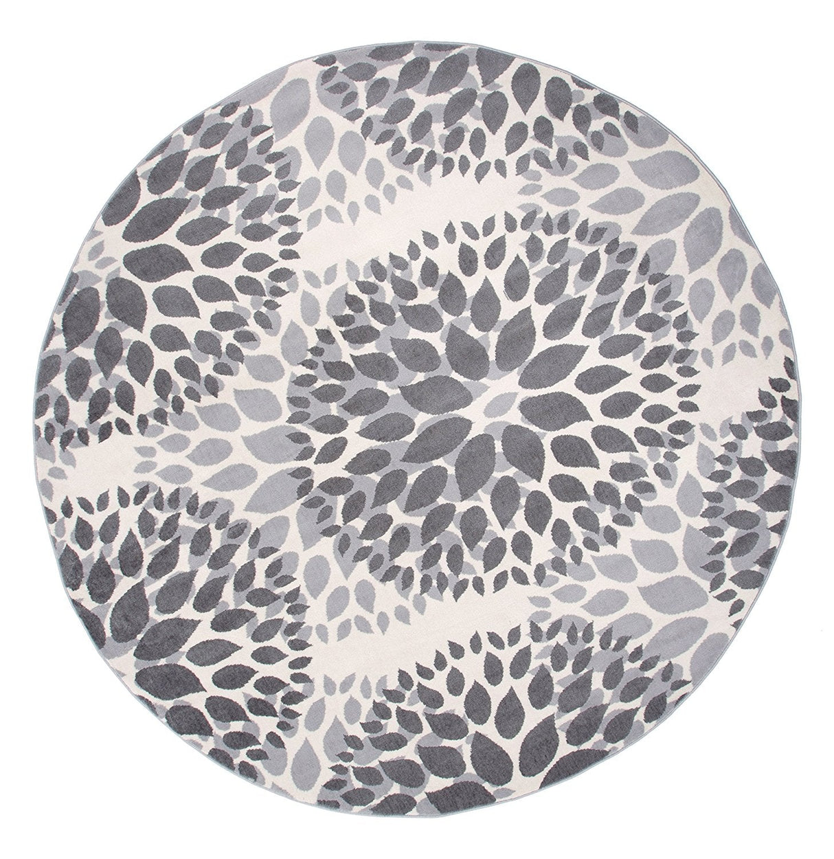 VividFlora Elegance Teppich | Grau & Beige | Blumendesign | Pflegeleicht & Modern