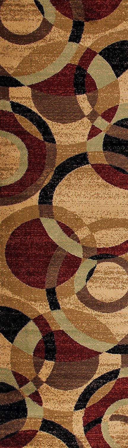 CircleHaven Luxe Teppich | Mehrfarbige Kreise | Weich & Pflegeleicht | Wohnzimmer & Schlafzimmer