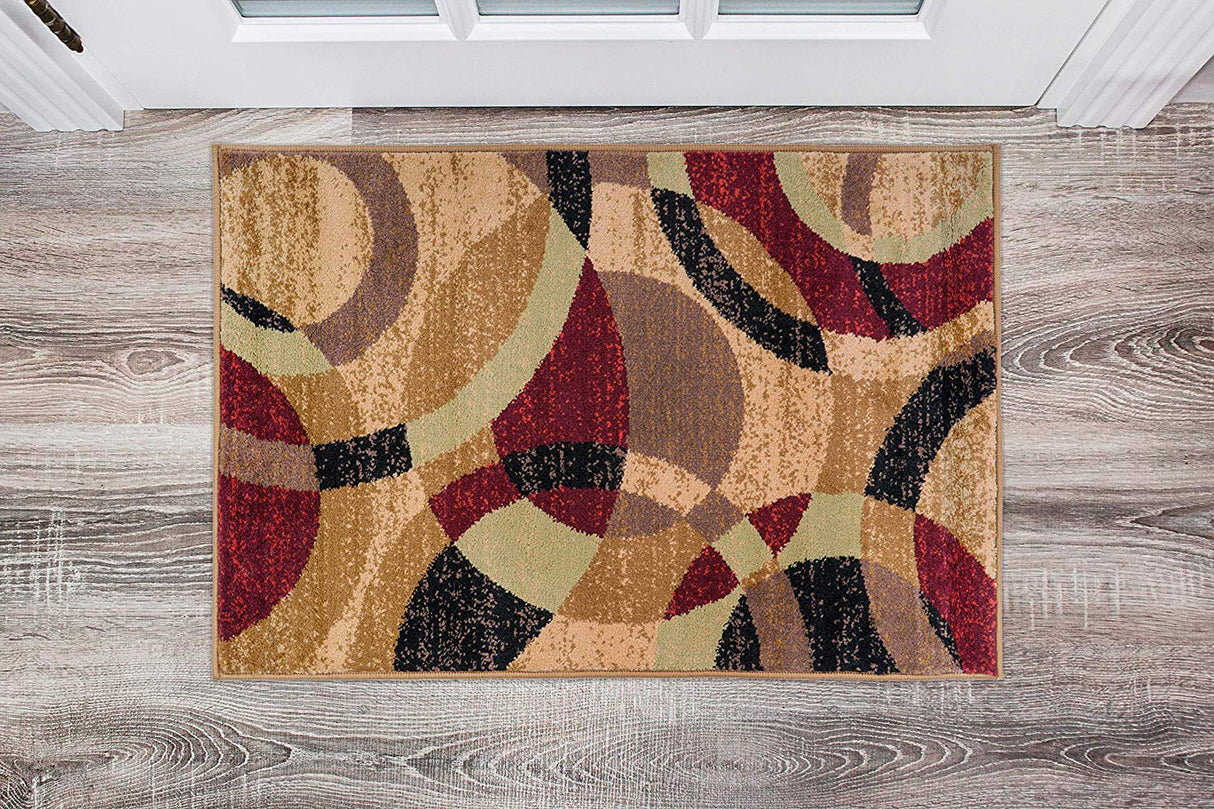 CircleHaven Luxe Teppich | Mehrfarbige Kreise | Weich & Pflegeleicht | Wohnzimmer & Schlafzimmer