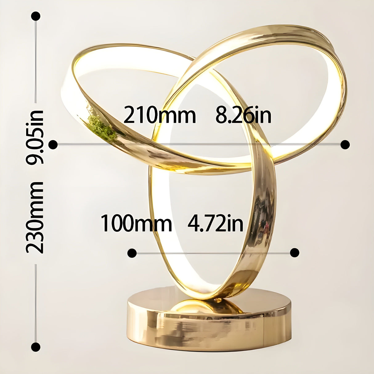 LuxeLoop Möbius-Ring LED Tischlampe | Luxus Leselampe | Modernes Design | Elegante Wohnraumbeleuchtung