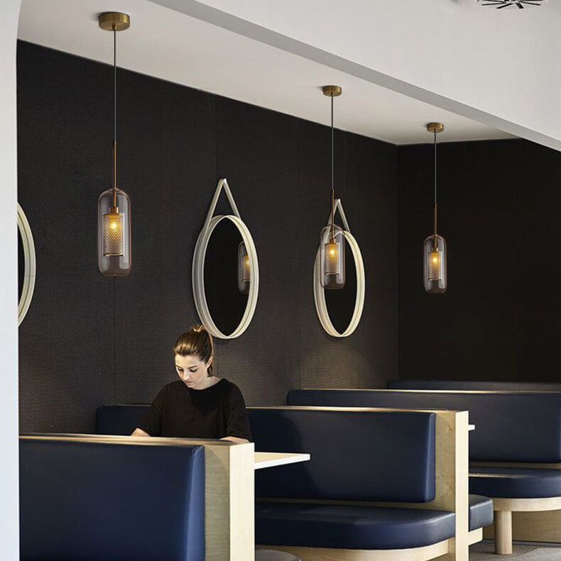 CyluGlow Pendelleuchte | Zylindrisches Klarglas-Design | 1-flammige Hängeleuchte | Minimalistischer Stil