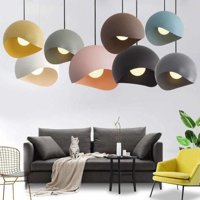 LumiMacaron Modernes Design Pendelleuchte | Farbiges Metall | 1-flammig | Stilvolle Beleuchtung | Deko für Zuhause