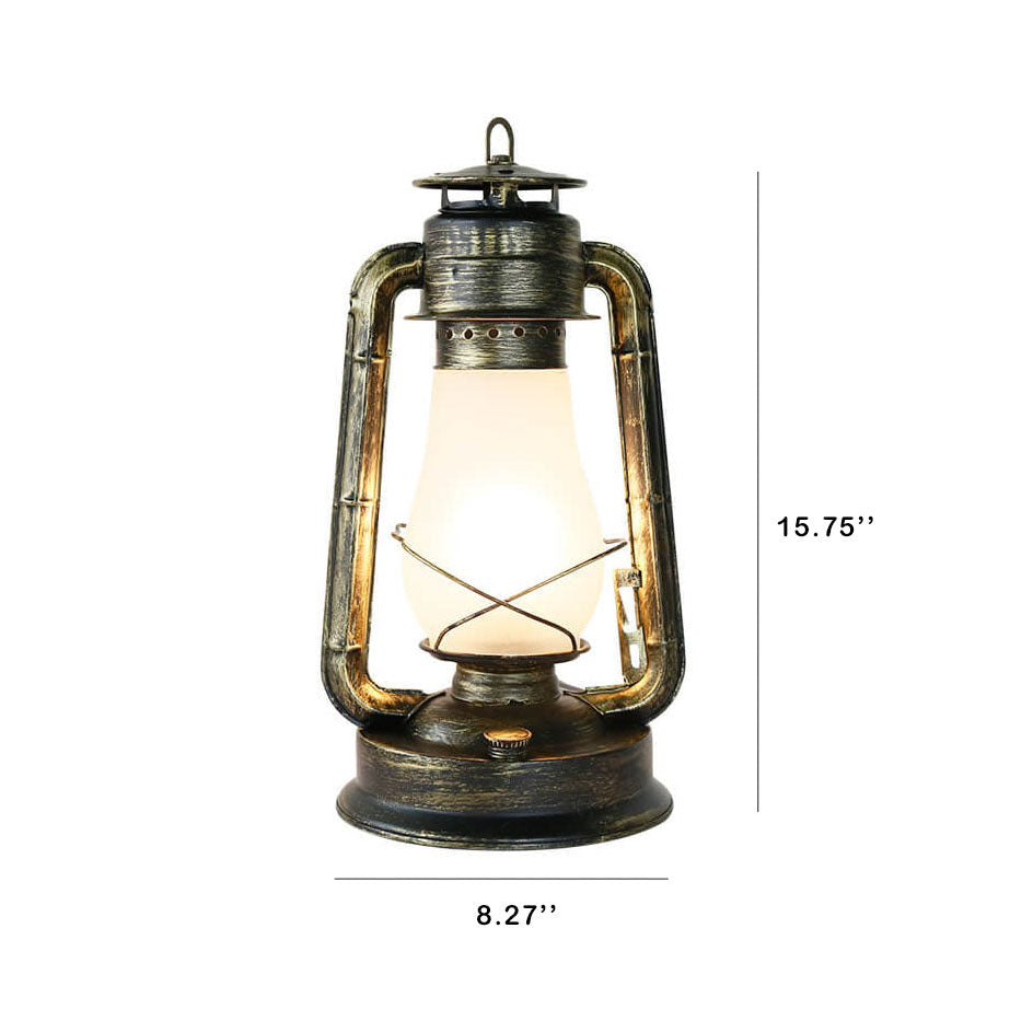 LuxeLume Retro Kerosin Tischlampe | Nostalgische Öllampe | 1-flammige Deko-Laterne