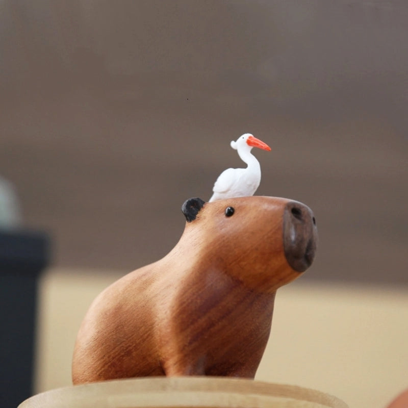 WoodBuddy Capybara Handgefertigte Holzfigur | Einzigartige Deko für Zuhause | Nachhaltiges Design