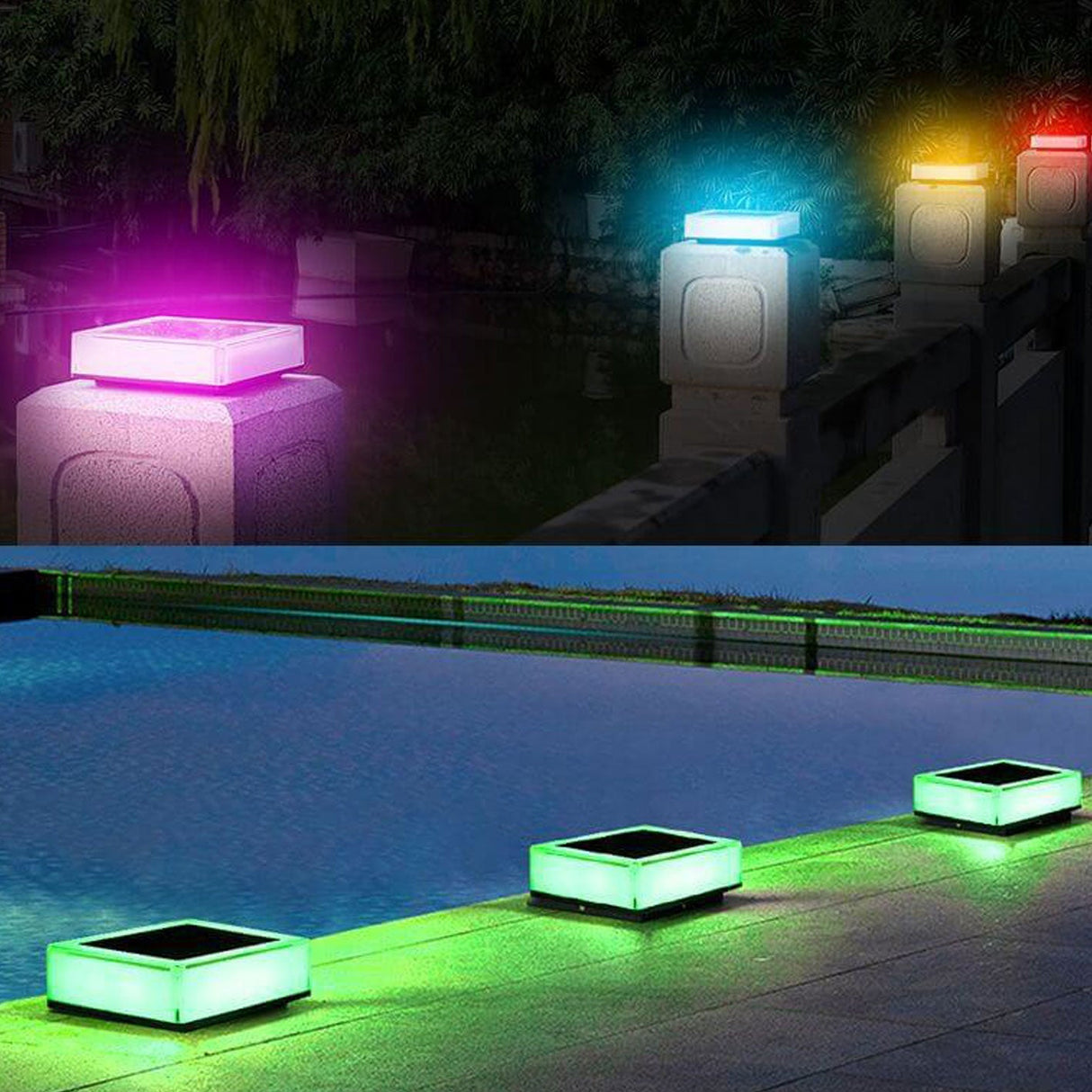 SolarAura RGB Solarleuchte für Außenbereiche | Moderne Gartenbeleuchtung | RGB & Warmweiß | Umweltschonend