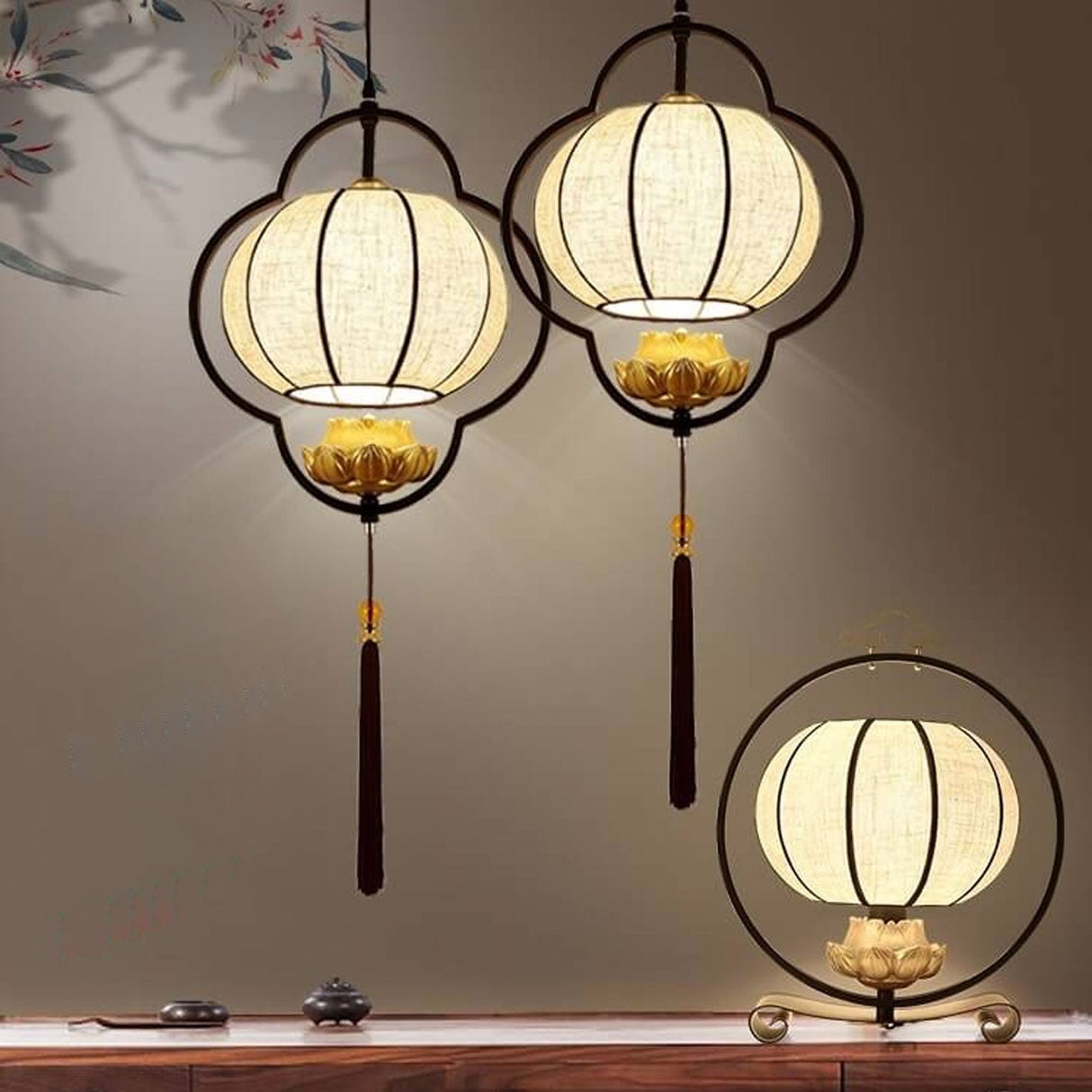 Zeniron Glow Pendelleuchte | Chinesisches Retrodesign | Luxus in Schmiedeeisen | Einzigartige Beleuchtung