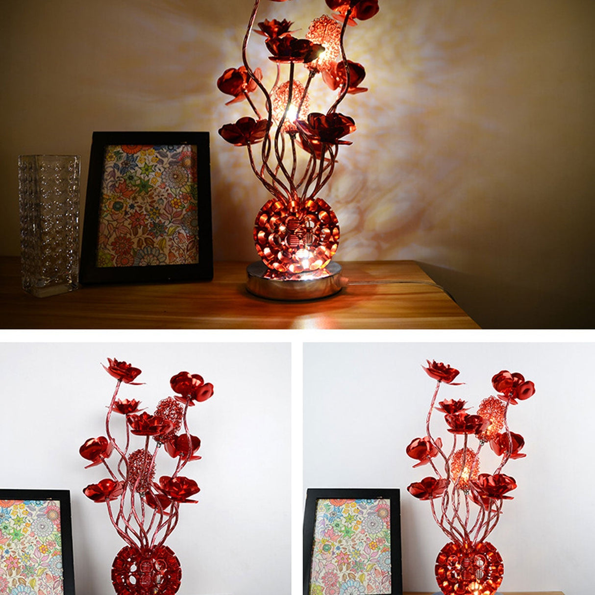 RoséLumina Aluminium LED Tischlampe | Elegantes Design | Stimmungslicht | Leselampe | Deko für Zuhause