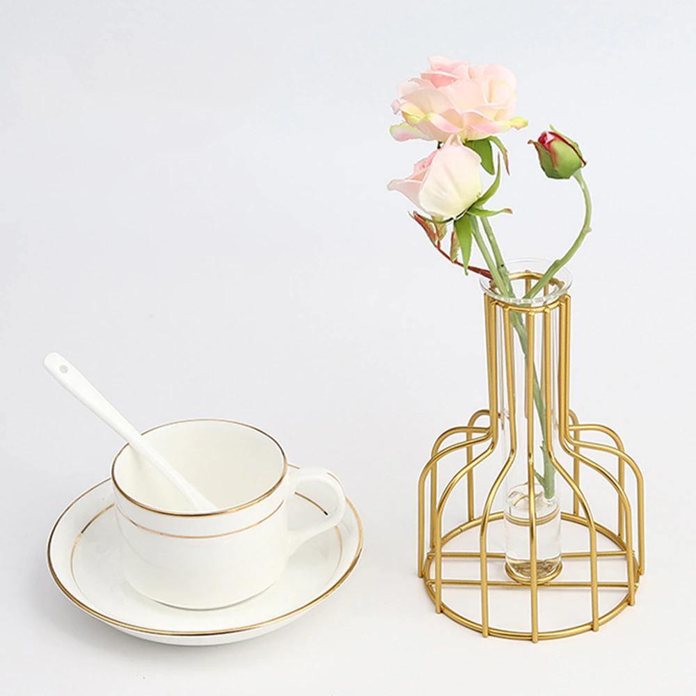 VaseTech Testrohr-Vase mit Metallständer | Modernes Design | Minimalistische Dekoration für Zuhause & Büro