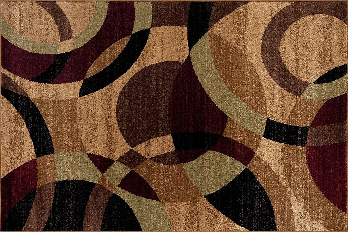 CircleHaven Luxe Teppich | Mehrfarbige Kreise | Weich & Pflegeleicht | Wohnzimmer & Schlafzimmer