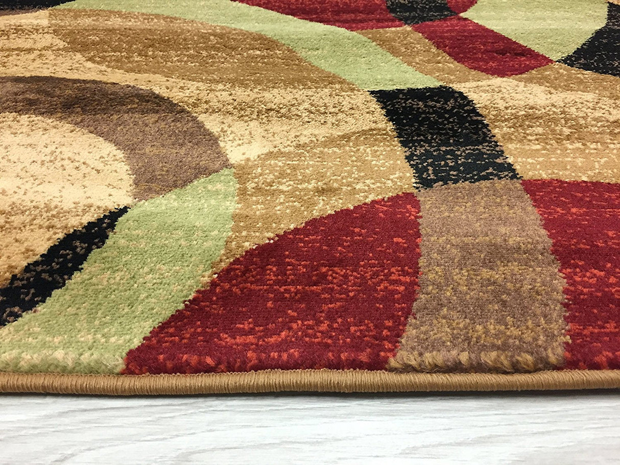 CircleHaven Luxe Teppich | Mehrfarbige Kreise | Weich & Pflegeleicht | Wohnzimmer & Schlafzimmer