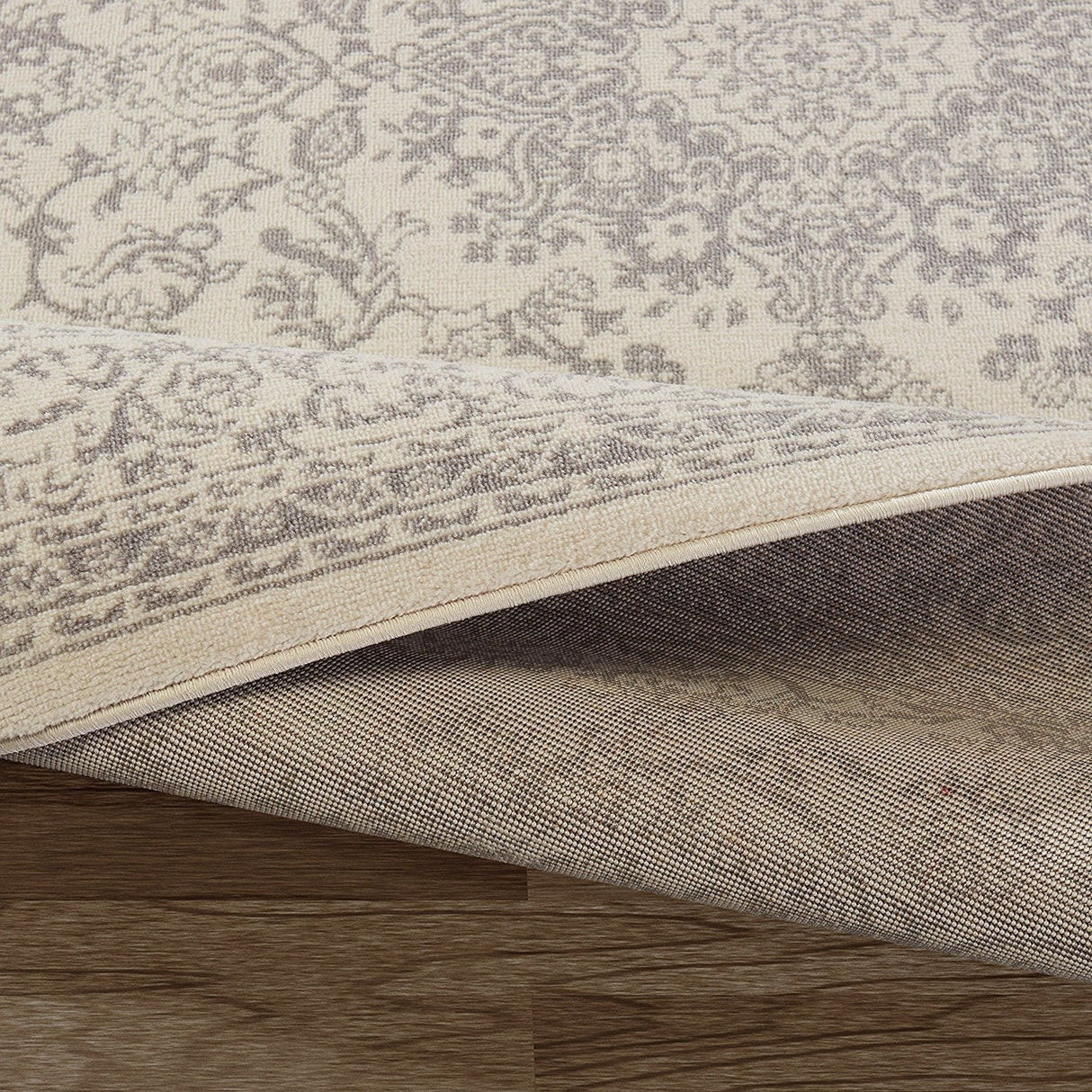 IvoryGrace Oriental Teppich | Design in Elfenbein & Grau | Pflegeleicht & Weich | Wohnzimmer & Flur