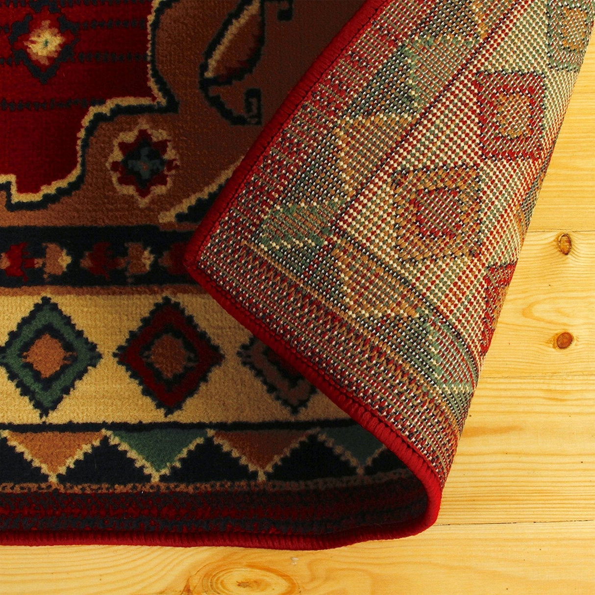 SierraBorder Southwest Teppich | Rot & Schwarz | Umrandeter Design-Teppich | Modern & Pflegeleicht