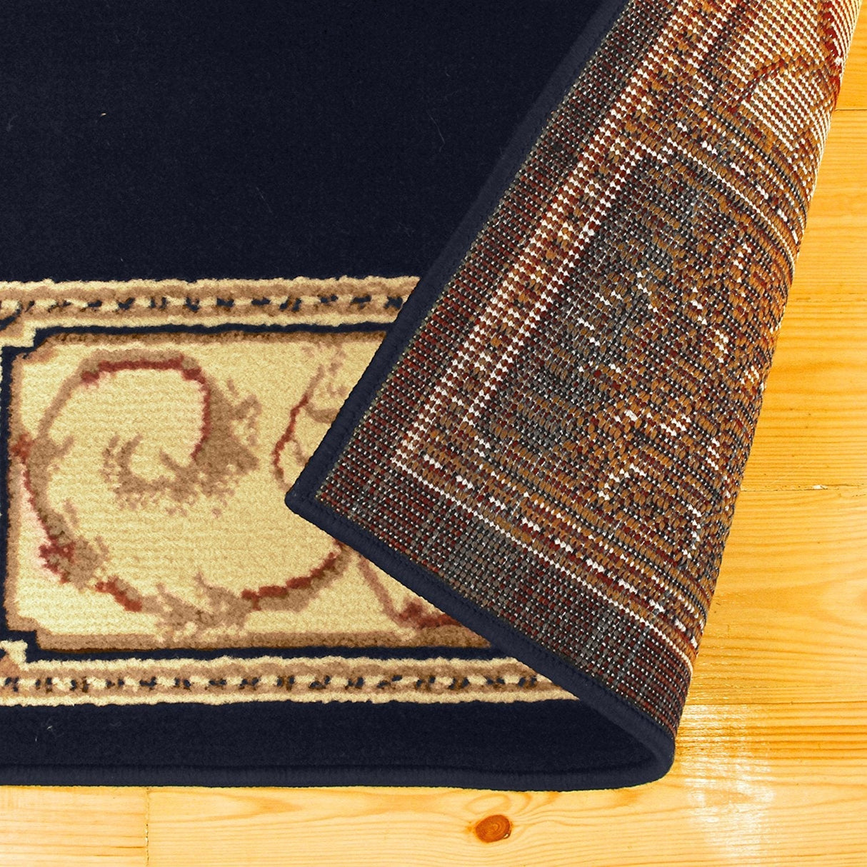 MidnightBloom Medaillon Teppich | Mitternachtsblau & Floral | Eleganz für Wohnzimmer & Schlafzimmer