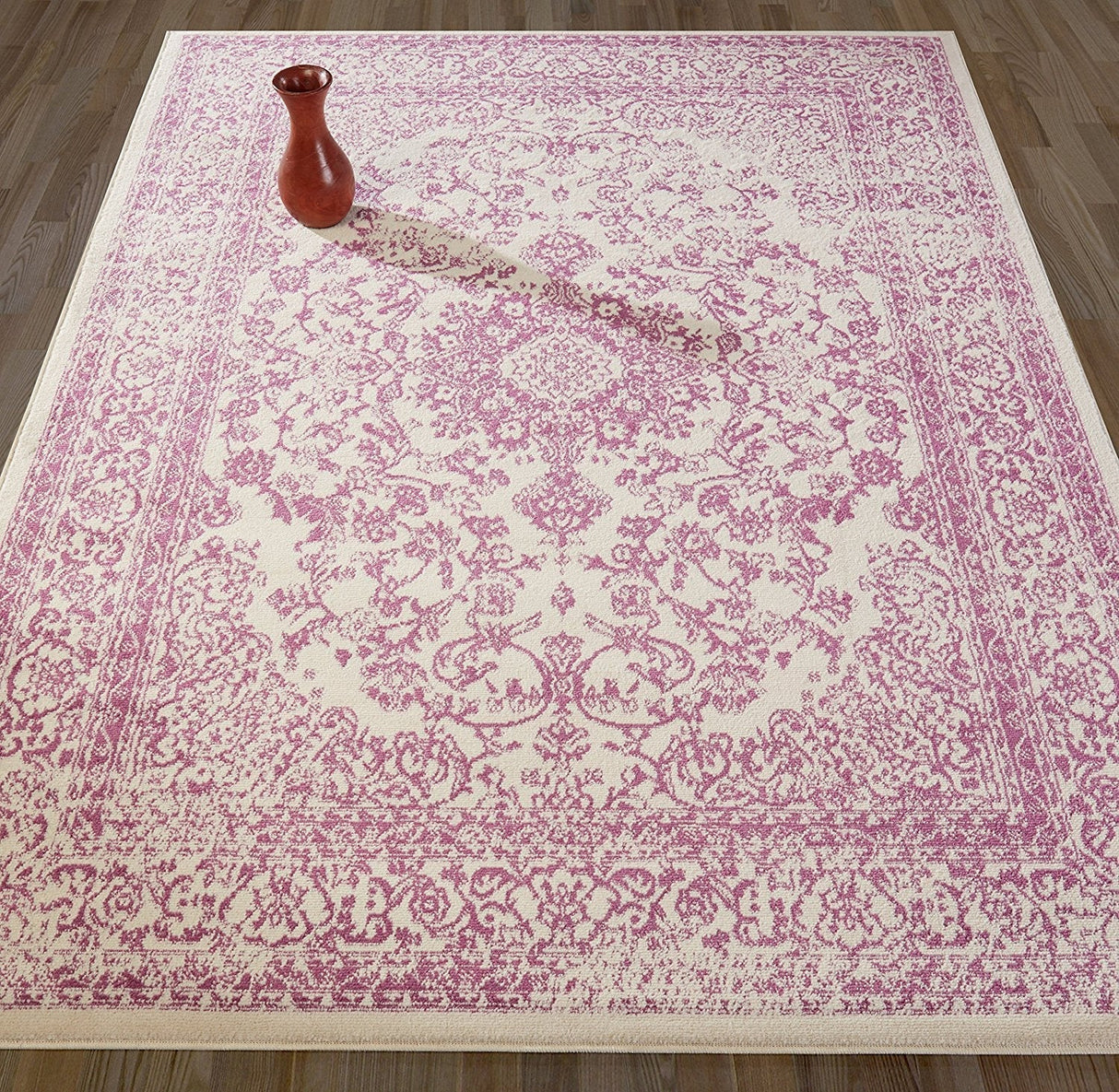 Orientra Luxe Läufer | Orientalisches Design in Elfenbein & Lila | Weich & Pflegeleicht