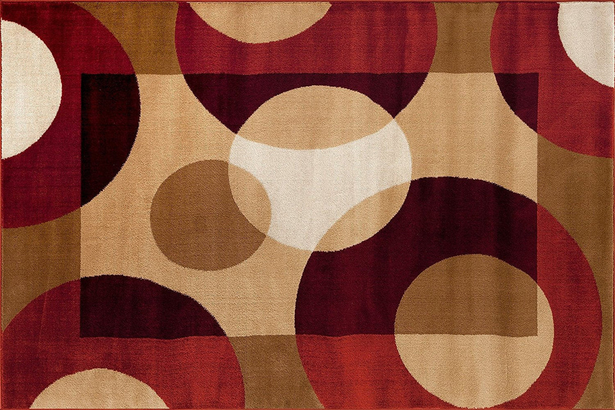 ColorLoom Modern Kreise Teppich | Mehrfarbig & Weich | Pflegeleicht | Wohnzimmer & Schlafzimmer