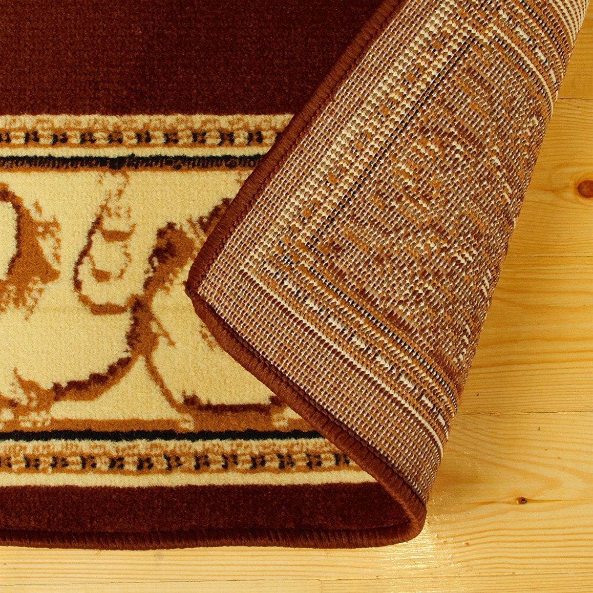 ToffeeBloom Medaillon Teppich | Florales Design in Toffee | Weich & Pflegeleicht | Wohnzimmer & Schlafzimmer