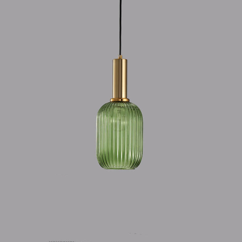 LumiShade Minimalistisches Streifen-Glas Pendelleuchte | Designer-Licht | Elegantes Wohnambiente | Deko-Laterne | 1-Flammig