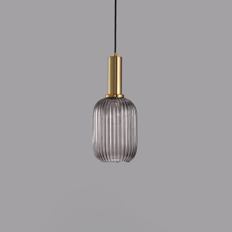 LumiShade Minimalistisches Streifen-Glas Pendelleuchte | Designer-Licht | Elegantes Wohnambiente | Deko-Laterne | 1-Flammig