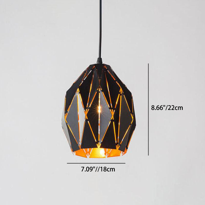 Diamora Vintage Pendelleuchte | Geometrisches Diamant-Design | Wrought Iron | Industrial Stil