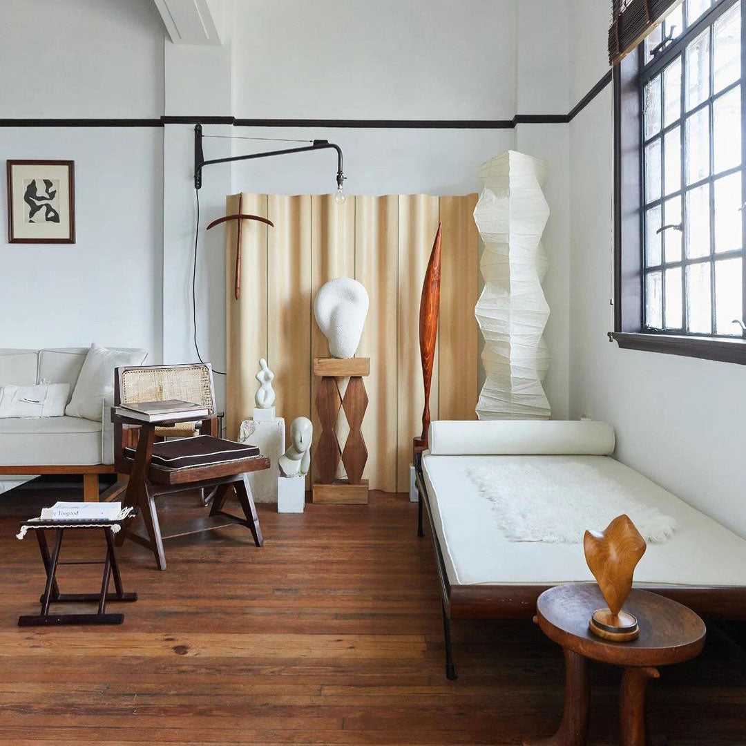 SereniLum Reispapier Stehlampe | Minimalistisches Design | Warmweißes LED-Licht | Nachhaltige Deko für Zuhause