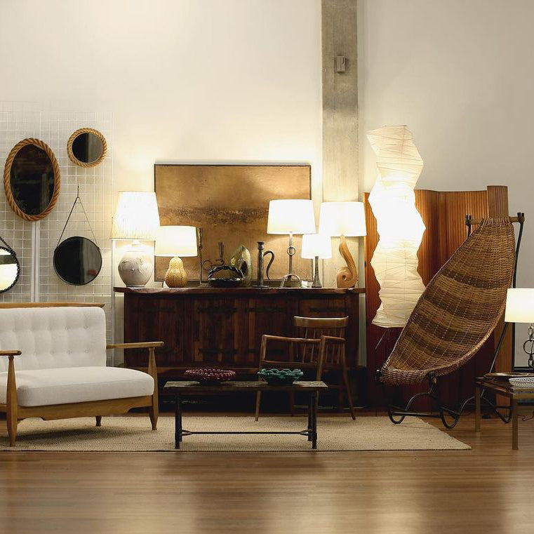 SereniLum Reispapier Stehlampe | Minimalistisches Design | Warmweißes LED-Licht | Nachhaltige Deko für Zuhause