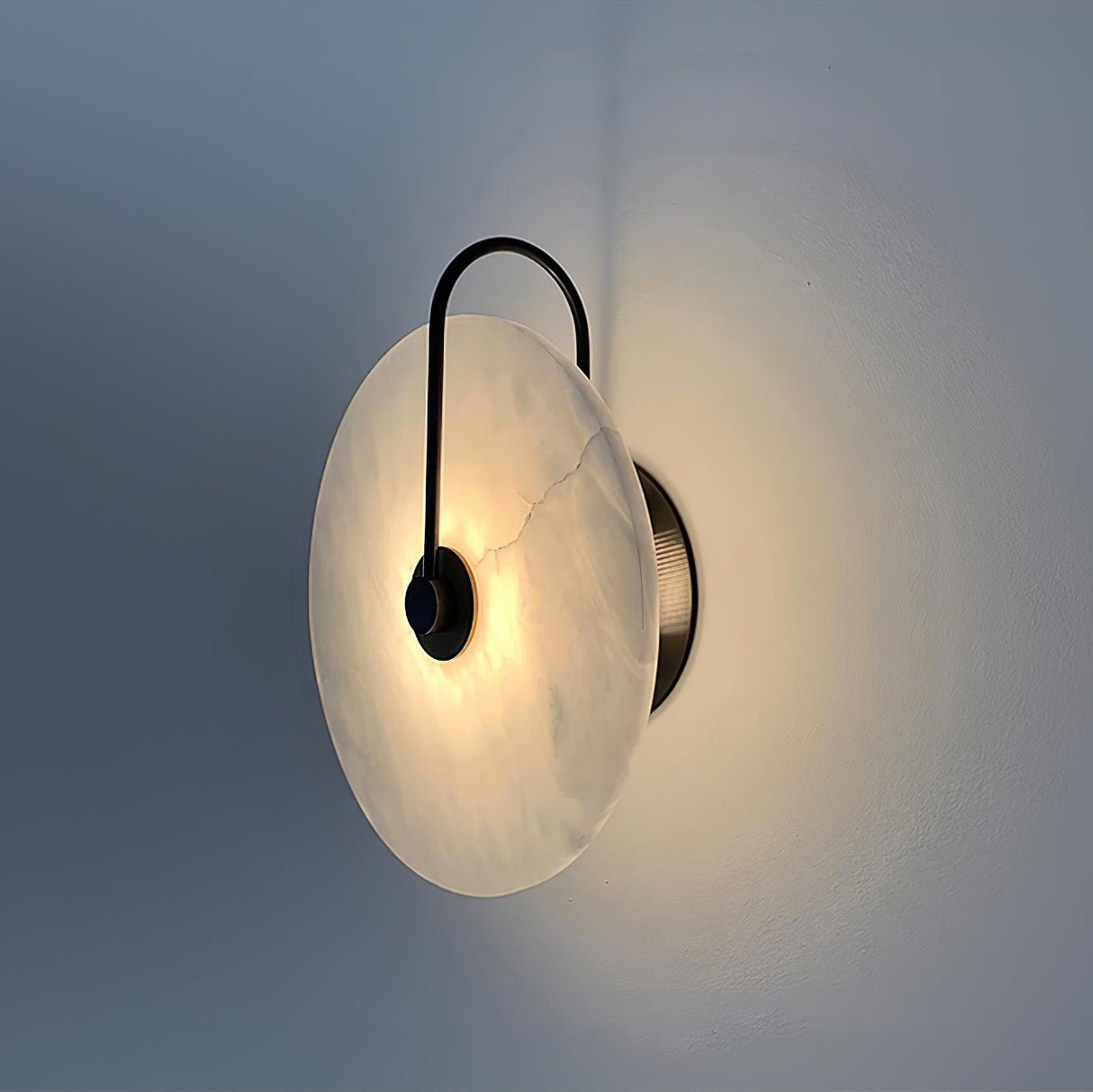 AlbaGlow Elegante Wandbeleuchtung | Minimalistisches Design | LED Wandleuchte | Edle Alabaster-Optik