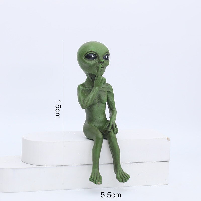 CosmoCraft Garten Alien | Outdoor Alien Dekofigur | Harzstatue für Garten & Haus | Miniatur für Außenbereich